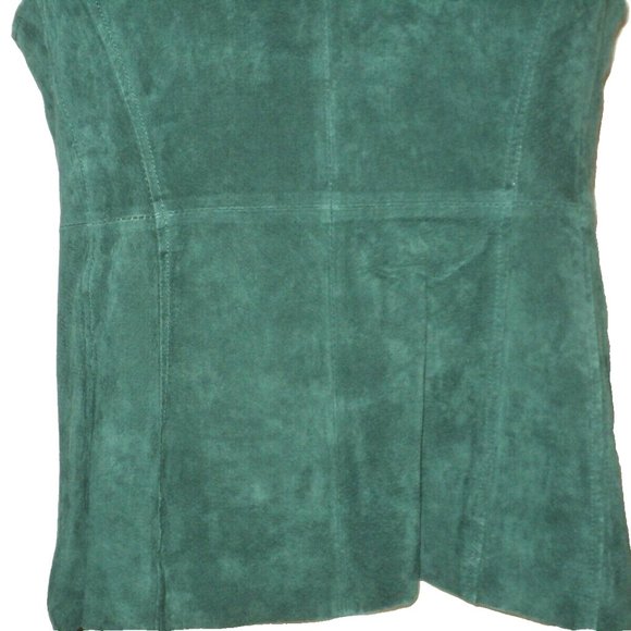 Dennis Basso Washable Suede Vest Women's Size S Hunter Green Zip Front Small NEW - Picture 6 of 7